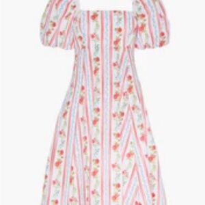 Hill House Floral Striped Midi Dress